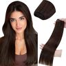 LaaVoo Dark Brown Hair Extensions 14Inch 80g Weft Hair Extensions Echt Menselijk Haar Naaien in Hair Extensions Remy Double Weft Extensions #2