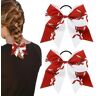 SENZZ Borstkankerbogen,2 stuks roze cheer bow haarlint voor Cheerleader Girls en Borstkankermaand