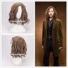 XINYIYI Mens Sirius Brown Wavy Wig Cosplay wig Halloween Role Play Sirius Black Hair Costumes with hair cap