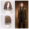 GJBXP Mens Sirius Brown Wavy Wig Cosplay wig Halloween Role Play Sirius Black Hair Costumes with hair cap One Size Sirius