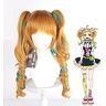 EQWR Wig for Aankomst Japanse Anime Kiznaiver NIYAMA NICO Cosplay Pruik Goud Bruin Groen Hoogtepunt Haar Pruik Anime Cos Pruik