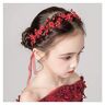 IYOU Prinses rode bloem hoofdtooi parel haarjurk kristal bruid bruiloft haaraccessoires voor bloemenmeisjes