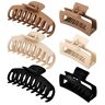 RVUEM 79style 6pcs Big Hair Claw Clips Neutral Colors Hair Clips For Women Thick Hair Nonslip Jumbo Claws Clip Long Jaw Clips Banana Square Hair Claws Strong Hold Hair Styling Accessories ( 3pcs 4.3 Inch+