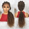 SonGxu Natural Hand Braided Wigs For Black Women,Long Braids Lace Braided Wigs,Knotless Braided Wigs For Black Women,Lightweight Braids Synthetic Wig,D