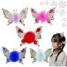 Gienslru Flying Butterfly Hairpin, New Moving Flying Butterfly Shiny Hair Clips Barrettes for Women Girls, Sweet Butterfly Hairpin with Moving Wings, Elegant Metal Side Clip Moving Flying Butterfly (E*5)