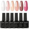 GZSYY Shellac Set gelnagels, 10 ml, uv-nagelset, 6 kleuren, uv-gel, schellak, uv-lak, wit, gelnagellak, uv-lak, voor nageldesign