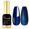 VENALISA Uv-nagellak, gellak, glitter, blauw, gelnagellak, soak off, nagellak, glitter blauwe gel, nagellak voor nageldesign, manicure, 12 ml