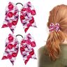 SENZZ Borstkankerbogen   2 stuks elastische roze cheer bow,voor Cheerleader Girls en Borstkankermaand