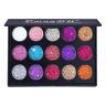 Gruwkue 15-Color Eyeshadow Palette 15 Colors Glitter Eyeshadow Powder   15-Color Eye Shadow Plattets, Shimmering Eyeshadow Effect, Waterproof