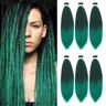 BLTYXT Pre stretched Braiding Hair 26'' Easy Braid 6 Packs Professional Itch Free Synthetic Fiber EZ Braids Yaki Texture Knotless Braiding Hair Extensions (26 Inch（Pack of 6）, T1B-Green#)