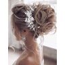 Vakkery O2  Flower Wedding Hair Vine Zilveren Bruidshaaraccessoires Bruidshoofdstuk voor dames en meisjes