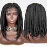 SonGxu Handmade Braided Wigs For Black Women,Braided Wigs,Dreadlock Braided Wigs,Lace Front Square Short Knotless Braided Wigs,Synthetic Lace Front Braided Wigs