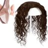 ZBYXPP Topper van echt haar voor vrouwen, 14 x 14 cm, U-vormige zijden topbasis, clip-in-top haarstukjes voor dunner wordend haar (bruin, haar 40 cm)