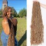 JHZHONG 36 Inch 8 Bundles Soft Locs Crochet Hair Faux Locs Crochet Hair Pre-Looped Soft Goddess Locs Curly Wavy Crochet Braids for Women (36Inch, Lichtbruin-27#)