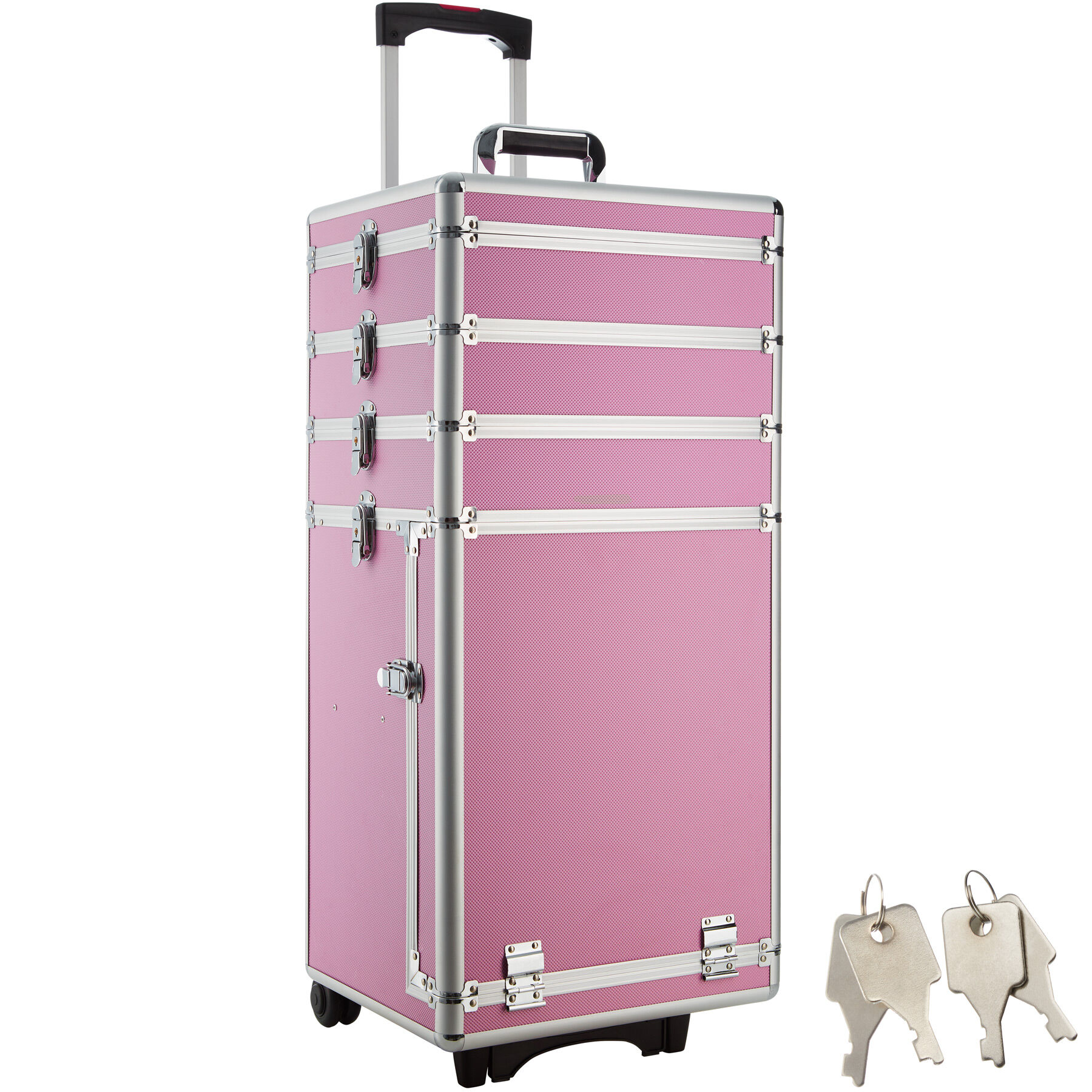 tectake Cosmetica koffer met 4 etages - pink