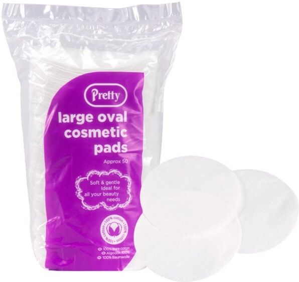 Pretty Large Oval Cosmetic Cotton Pads 50 st Wattenschijfjes