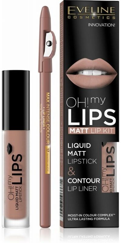 Eveline Oh My Lips Liquid Matt Lip Kit 01 Neutral Nude 4,5 ml + 1 st Lipstick