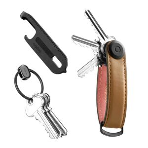 Orbitkey Leather Key Organiser Starter Kit, Cocoa Rose