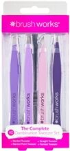 Brushworks HD 4 Piece Tweezer Set 1 set Mixed