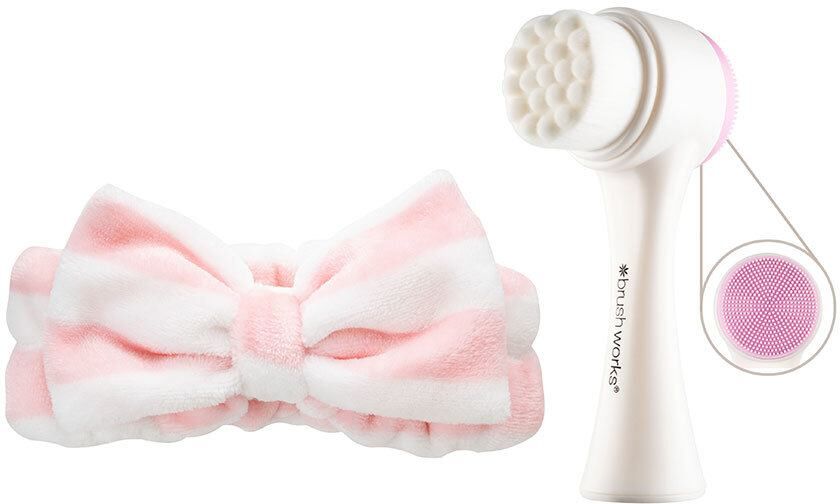 Brushworks Luxury Facial Cleansing Brush & Headband 2pcs