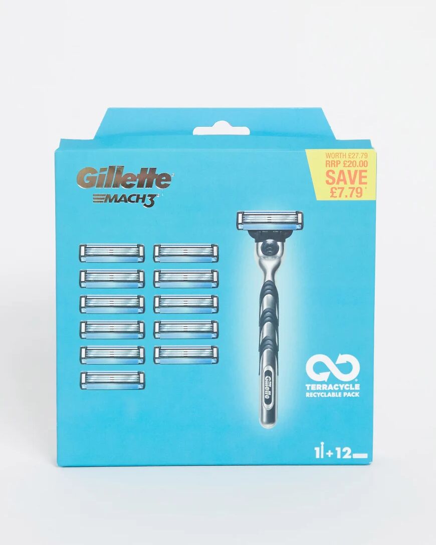 Gillette Mach 3 Big Blade Pack Razor + 12 Blades-No colour  No colour