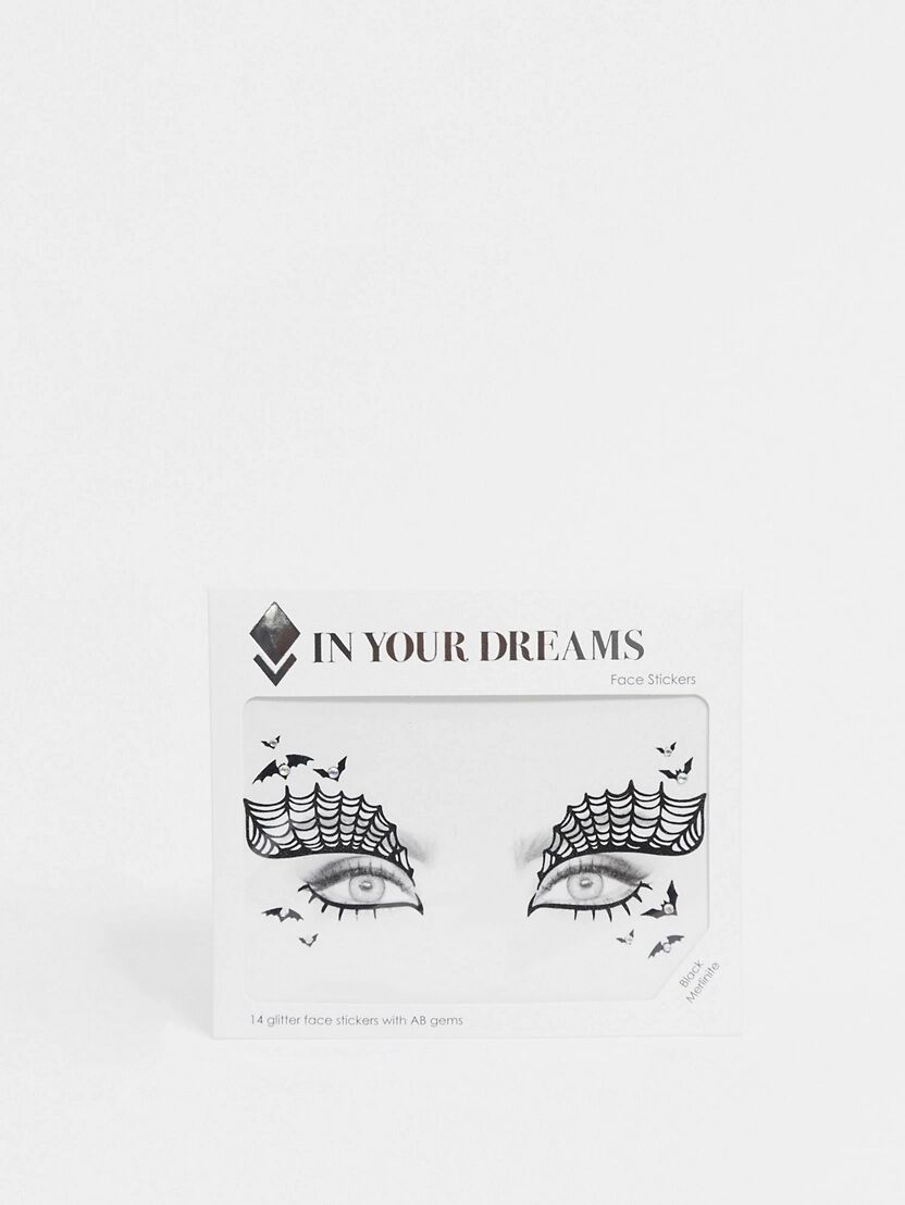 In Your Dreams Halloween Black Merlinite Face Stickers-No colour  No colour