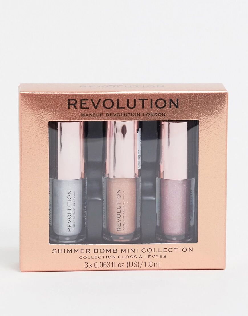 Revolution Shimmer Bomb Lip Gloss Mini Collection-Pink  Pink