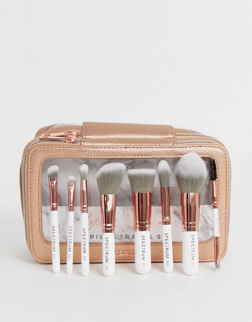 Spectrum White Marble Jet Setter Makeup Brush Set-No colour  No colour