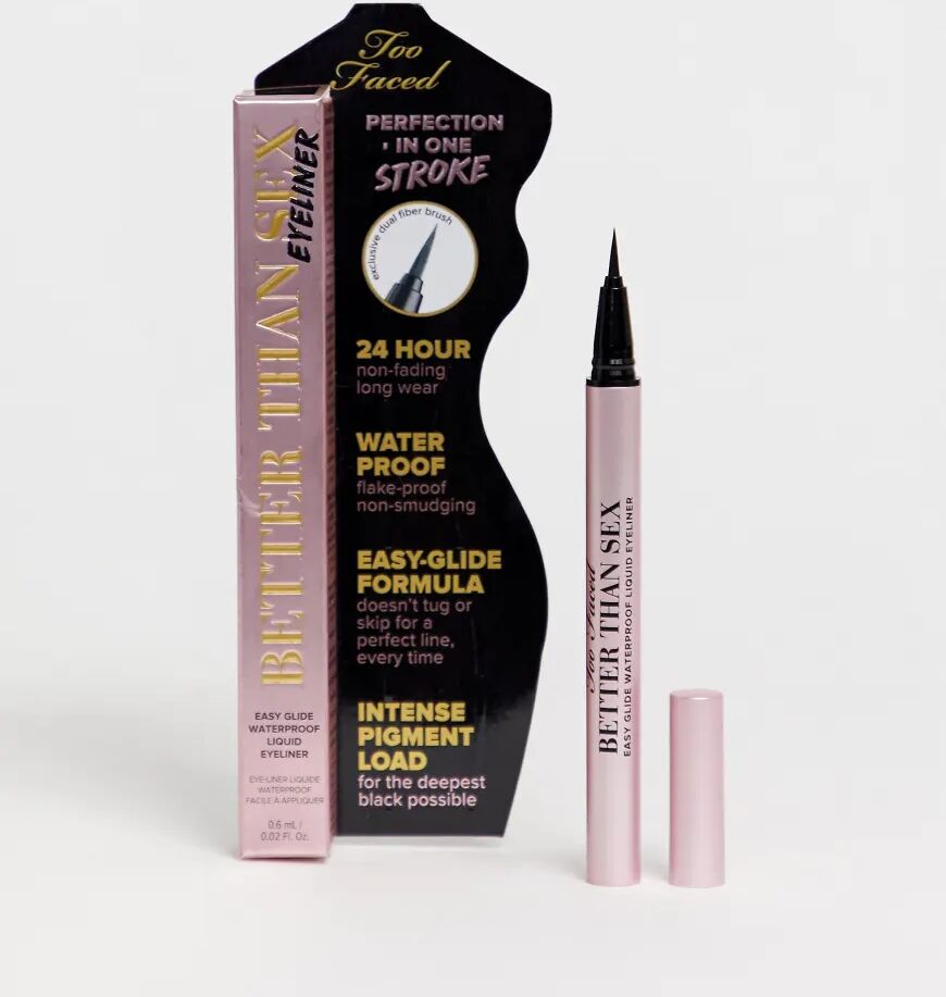 Too Faced Cosmetics Too Faced Better Than Sex Easy Glide Waterproof Liquid Eyeliner-Black  Black