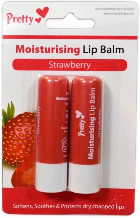 Pretty Moisturising Lip Balm Strawberry 2 x 4,3 g Lipbalm