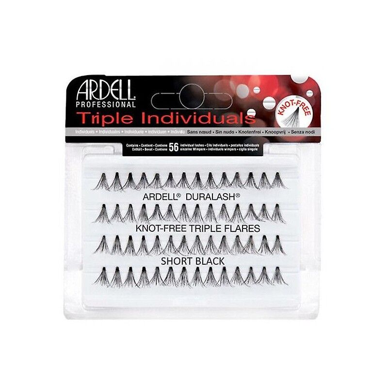 Ardell Triple Individuals Knot-Free Triple Flares Short Black 56 stk Falske øyevipper