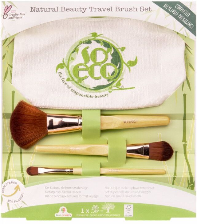 So Eco Natural Beauty Travel Brush Set 4 stk Gaveeske