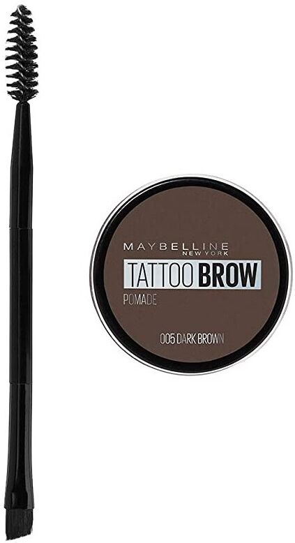 Maybelline Tattoo Brow Pomade 05 Dark Brown 4 ml + 1 pcs Øyenbryn pomade