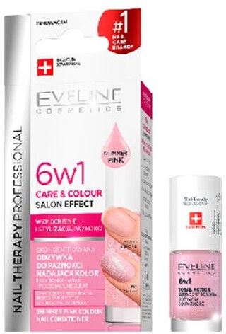 Eveline Nail Therapy 6in1 Care & Colour Shimmer Pink 5 ml Neglelakk