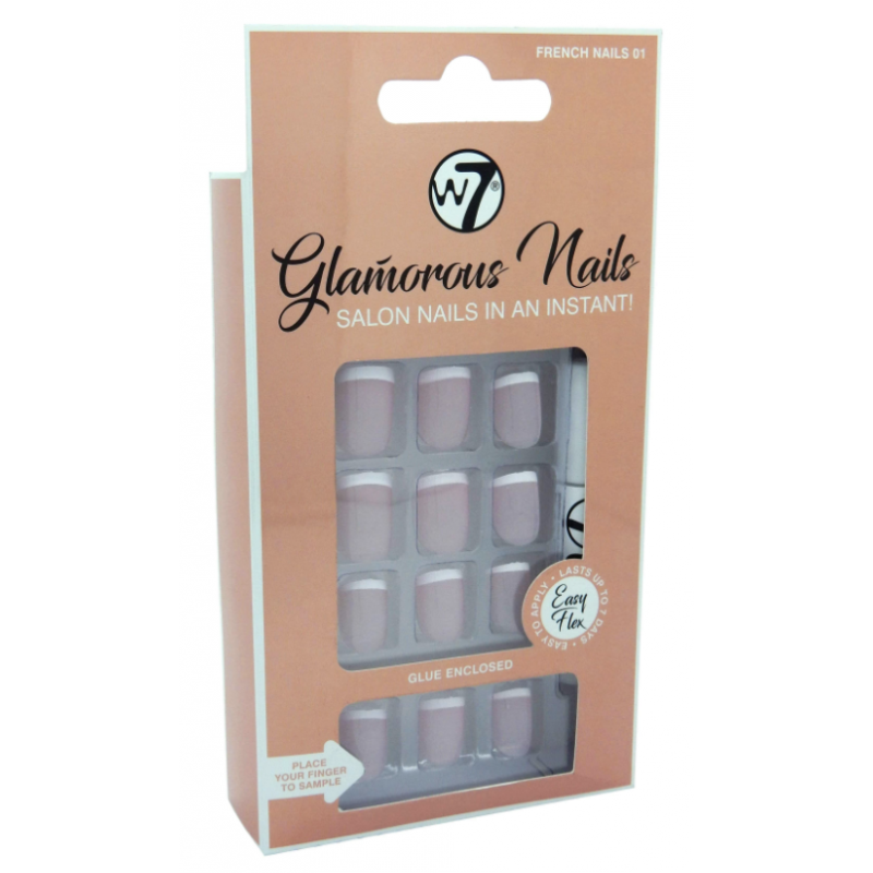 W7 Glamorous Nails Stick On Nails French Nails 01 1 stk Kunstige negler