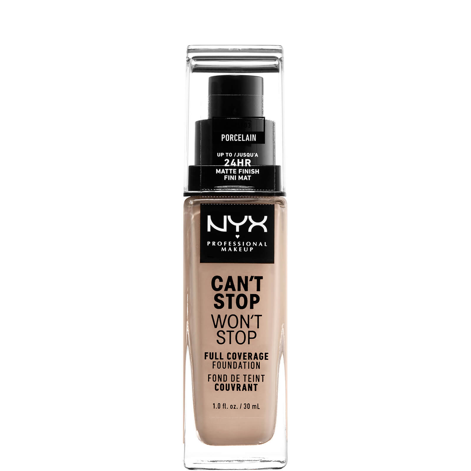 NYX Professional Makeup Can't Stop Won't Stop 24 Hour Foundation (flere nyanser) - Porcelain