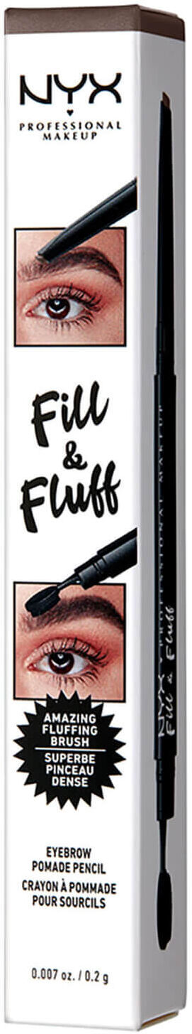 NYX Professional Makeup Fill and Fluff Eyebrow Pomade Pencil 0.2g (Various Shades) - Chocolate