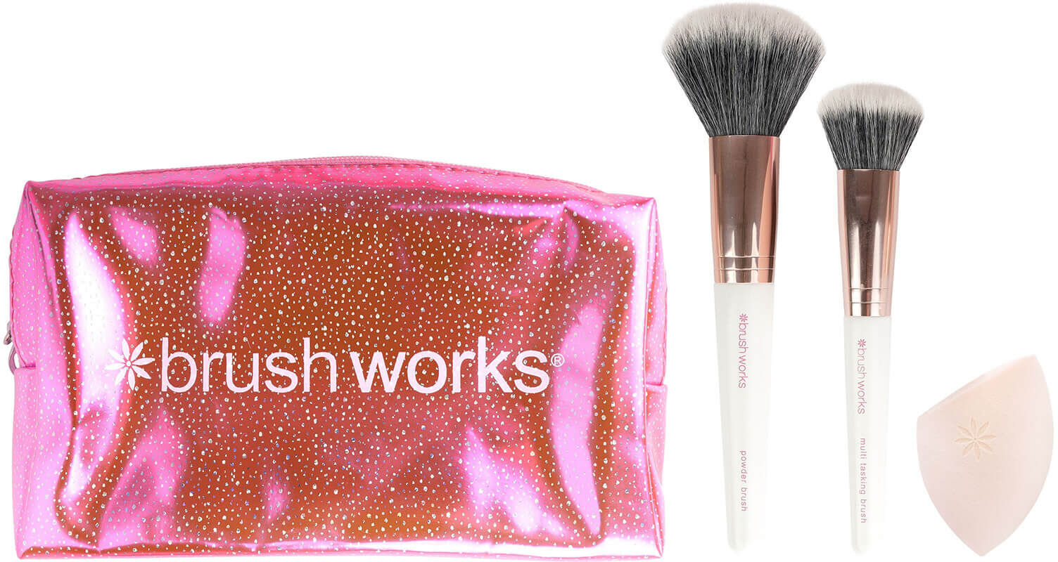 brushworks Travel Makeup Brush and Sponge Set