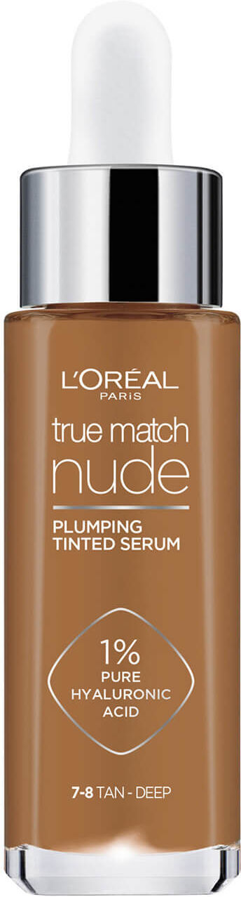 L'Oréal Paris True Match Nude Plumping Tinted Serum (Various Shades) - 7-8 Tan-Deep