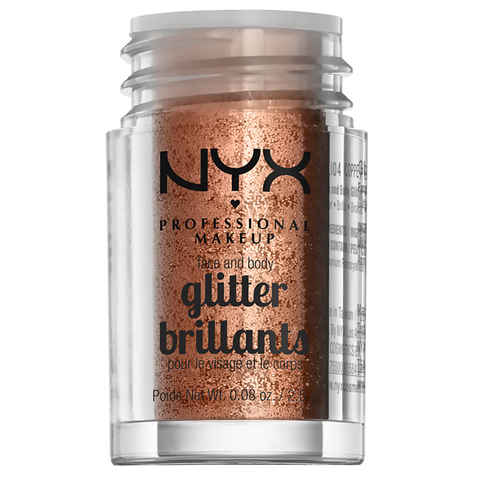 NYX Professional Makeup Face & Body Glitter (Flere Nyanser) - Copper