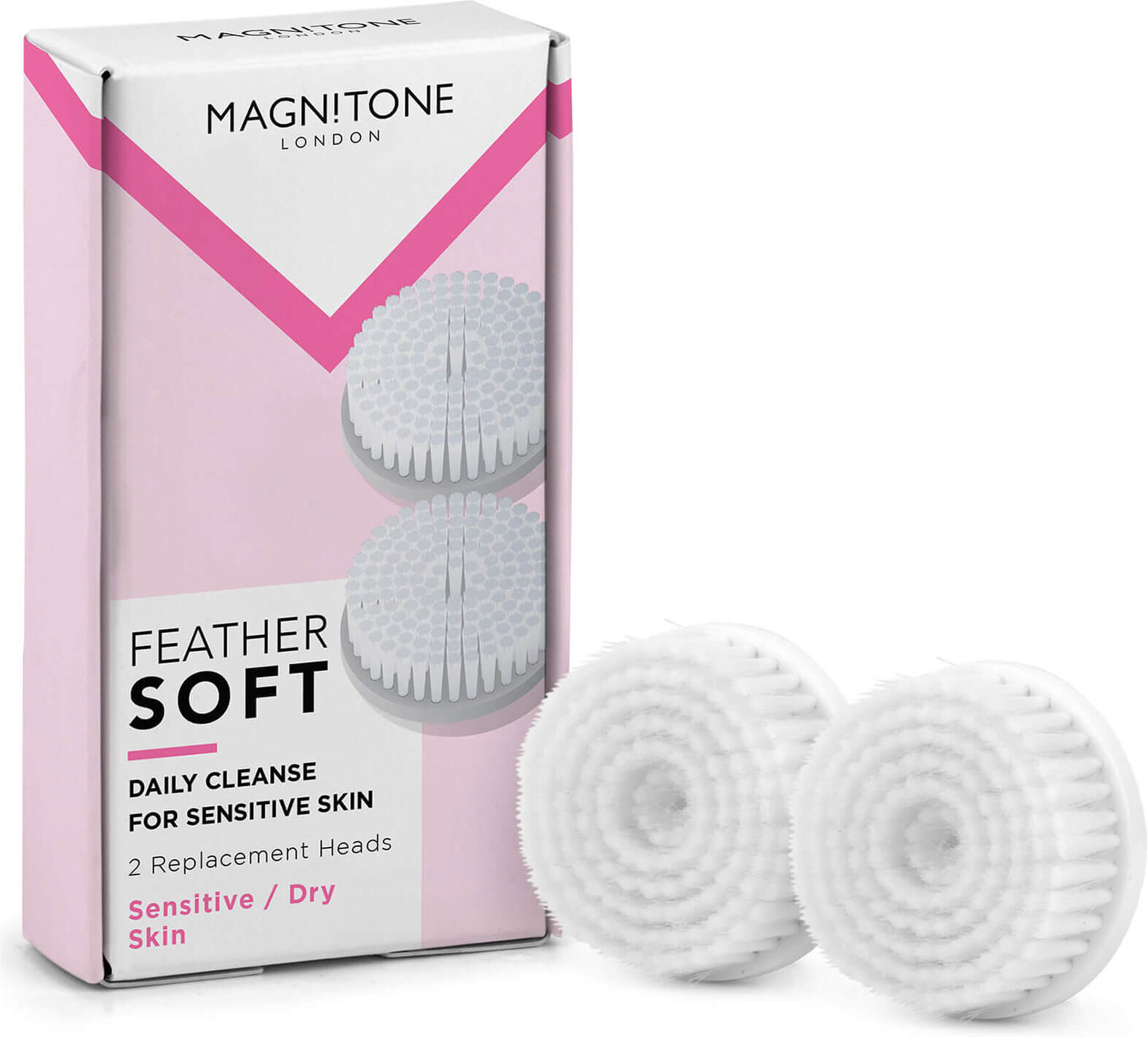 Magnitone London Barefaced 2 Feathersoft Daily Cleansing Brush Head - 2-pakning