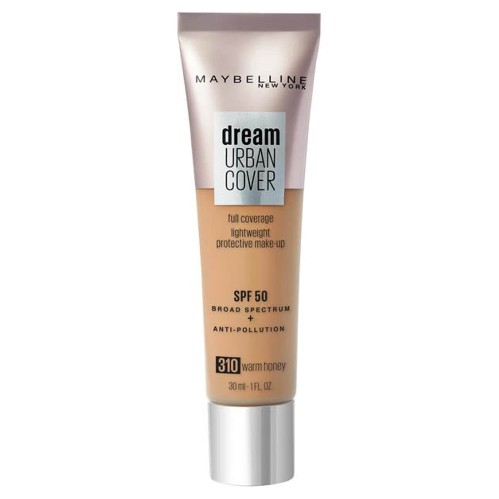 Maybelline Dream Urban Cover SPF50 Foundation 121ml (Various Shades) - 310 Warm Honey