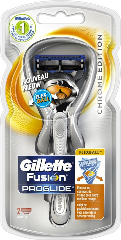 Gillette Fusion Proglide Flexball Chrome Edition Razor m. 2 blade