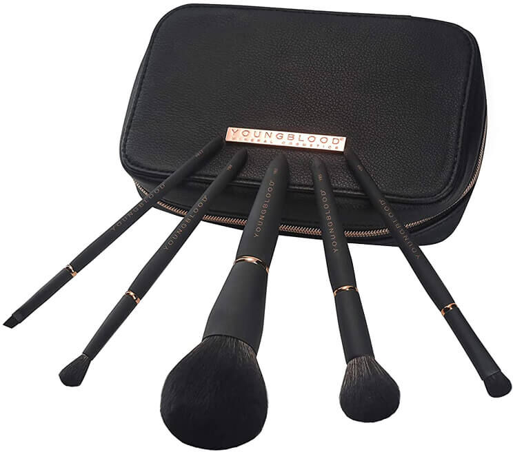 Youngblood Jet Set 5 Pcs Makeup Brush Kit