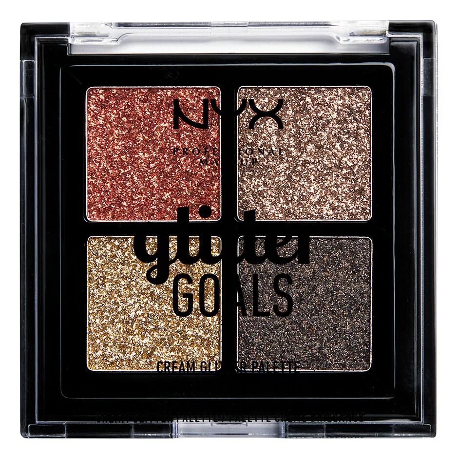 NYX Professional Makeup Glitter Goals Cream Quad Palette, 1,2 g NYX Professional Makeup Øyepaletter