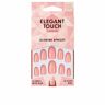 Elegant Touch Polished Colour nails with glue oval #glowing apricot