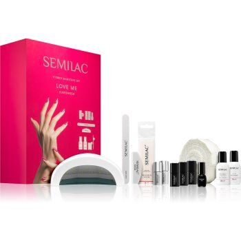 Semilac UV Hybrid Love Me kit para manicure perfeita . UV Hybrid Love Me
