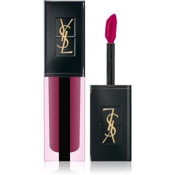 Yves Saint Laurent Vernis À Lèvres Water Stain batom líquido de longa duração proporciona hidratação e brilho tom 603 In Berry Deep 5.9 ml. Vernis À Lèvres Water Stain