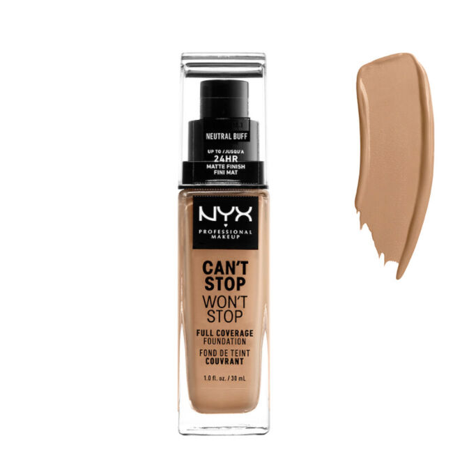 NYX Professional Makeup NYX Can't Stop Won't Stop Full Coverage Foundation Base Cor Neutral Buff 30ml