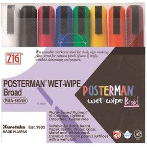 ZIG Posterman Wet-Wipe 6mm 8/etui